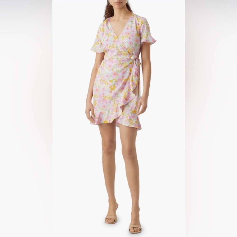 NEW…Vero Moda Henna Frill Floral Wrap Dress